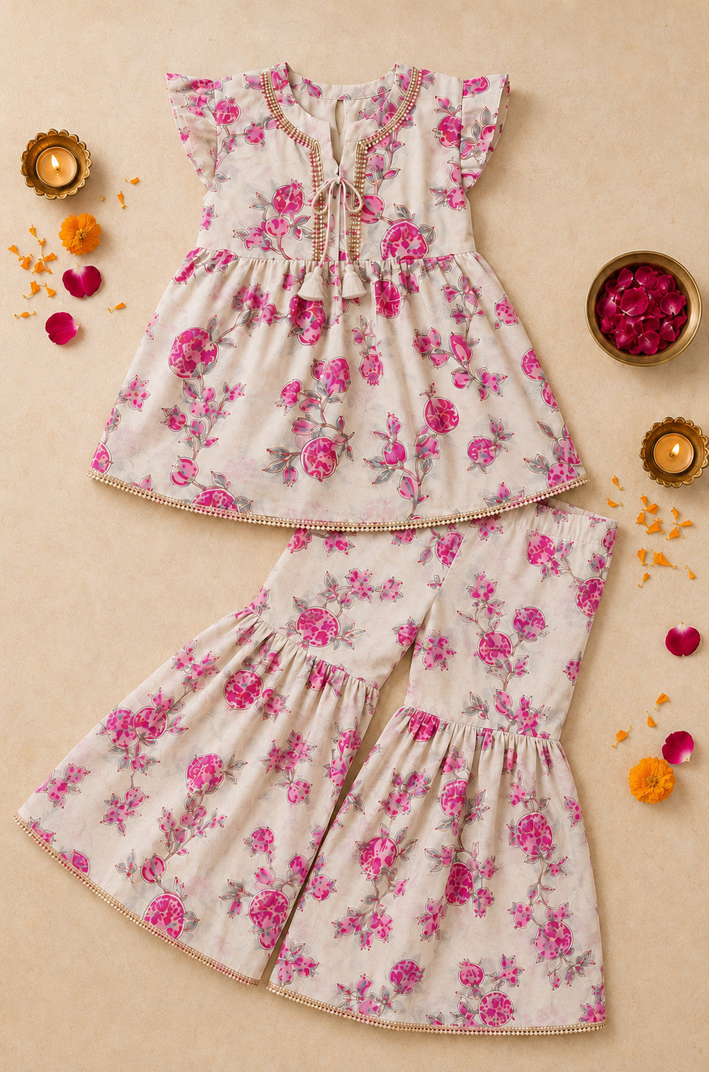 GULABI ANAAR SHARARA SET