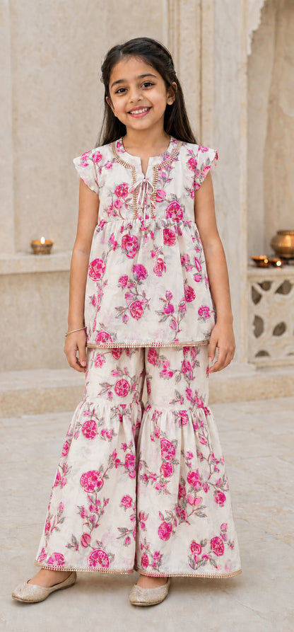 GULABI ANAAR SHARARA SET