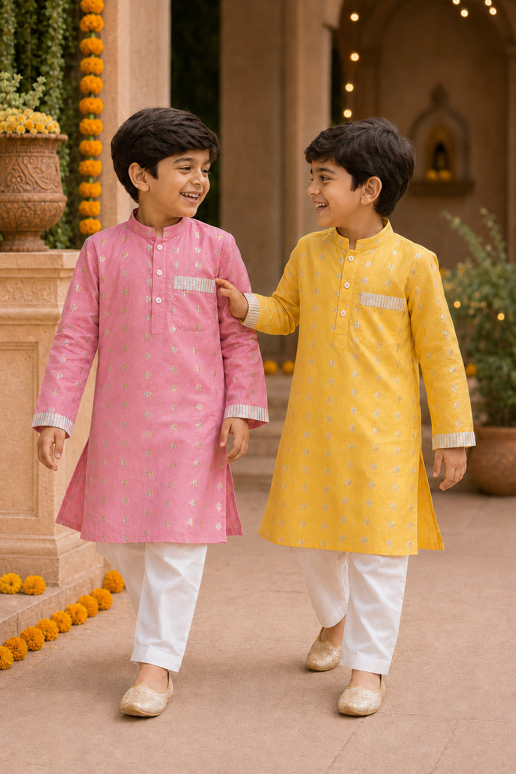 MARIGOLD HEART KURTA & PANTS SET -BOYS