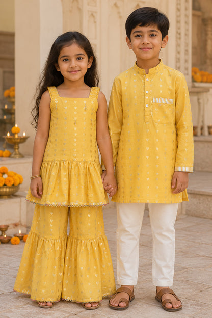 MARIGOLD HEART KURTA & PANTS SET -BOYS