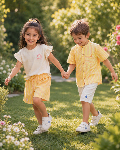 AZALEA SHORTS SET- LEMON SORBET STRIPE