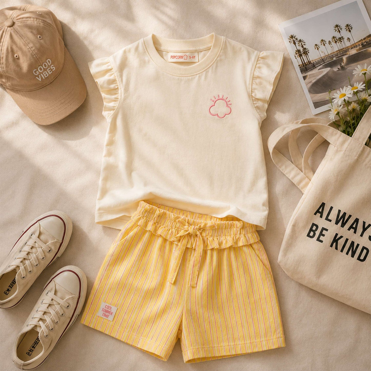 AZALEA SHORTS SET- LEMON SORBET STRIPE