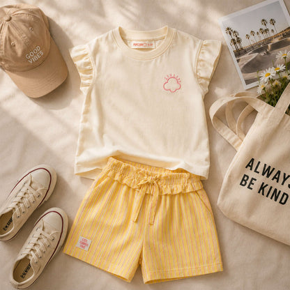 AZALEA SHORTS SET- LEMON SORBET STRIPE